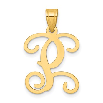 Sterling Silver Gold-plated Letter P Initial Pendant