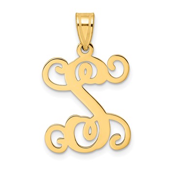 Sterling Silver Gold-plated Letter S Initial Pendant