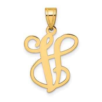 Sterling Silver Gold-plated Letter V Initial Pendant