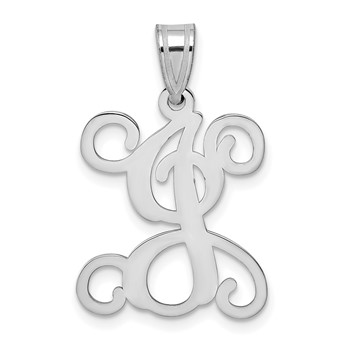 Sterling Silver Rhodium-plated Letter J Initial Pendant