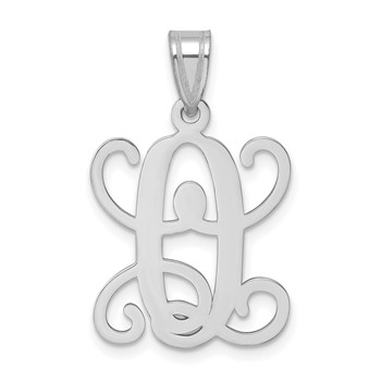 Sterling Silver Rhodium-plated Letter O Initial Pendant