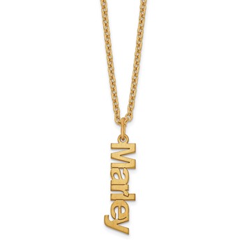 Sterling Silver/Gold-plated Polished 1 Name Charm Necklace