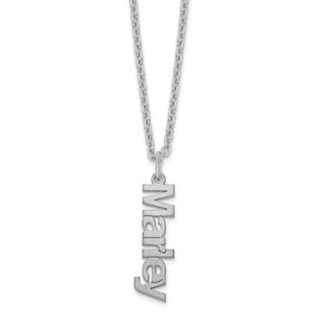 Sterling Silver/rhodium-plated Polished 1 Name Charm Necklace