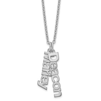 Sterling Silver/rhodium-plated Polished 2 Name Charm Necklace