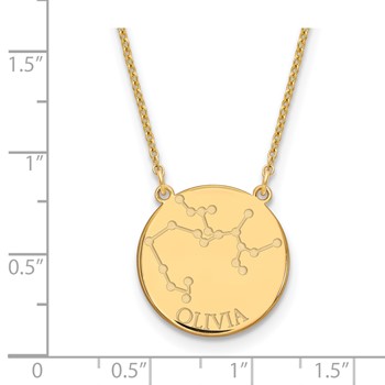 Gold Plated Sterling Silver Sagittarius Constellation Disk Necklace — alternate view