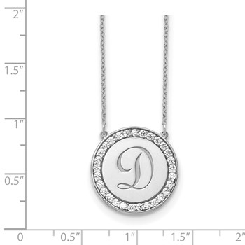 10kw Circle Letter Necklace with Diamonds — alternate view