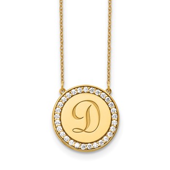 10ky Circle Letter Necklace with Diamonds