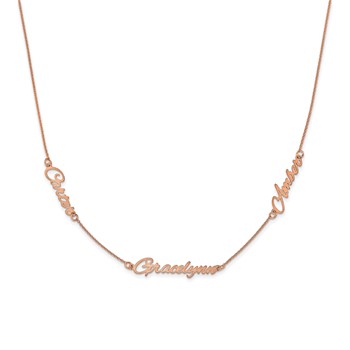 14K Rose Gold Brushed 1 Name Necklace