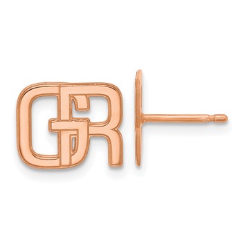 Sterling Silver/Rose-plated Interlocking Initial Earrings