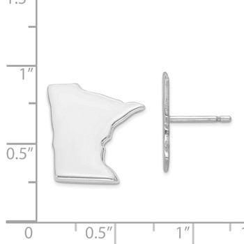 Sterling Silver Rhodium-plated MN Large State Earring — alternate view