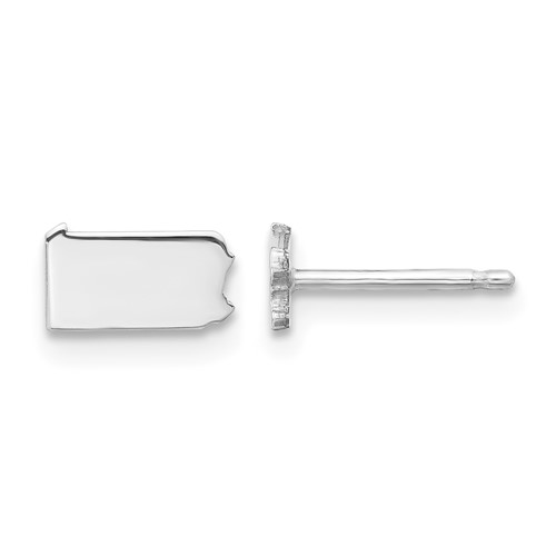 Sterling Silver/Rhodium-plated Pennsylvania State Earrings