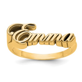 Sterling Silver/Gold-plated Name Plate Ring