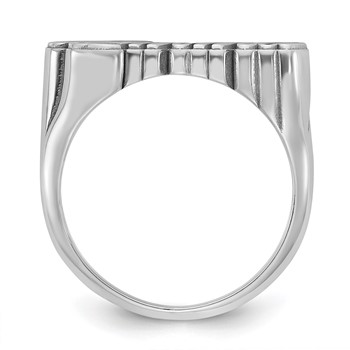 14k White Gold Name Plate Ring — alternate view