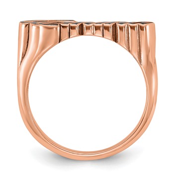 Sterling Silver/Rose-plated Epoxy Name Plate Ring — alternate view