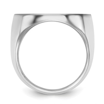 Sterling Silver/Rhod-plated Large Round Epoxy Signet Ring — alternate view