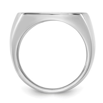 Sterling Silver/Rhod-plated Antler Monogram Cushion Ring — alternate view