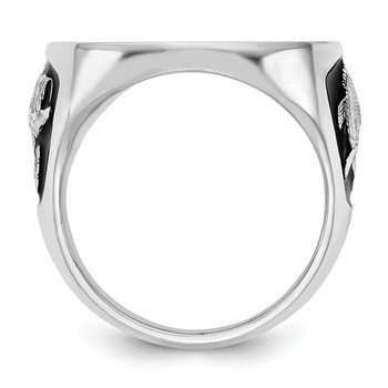 Sterling Silver/Rhod-plated Epoxy Bass Monogram Ring — alternate view
