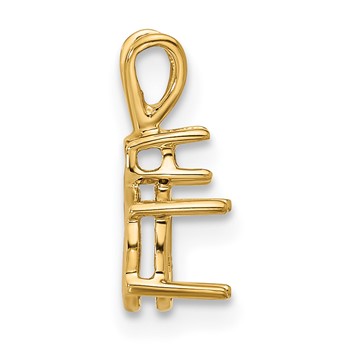 14k Diamond and 6x4mm Oval Pendant Mounting — alternate view