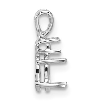 14k White Gold Diamond and 6x4mm Oval Pendant Mounting — alternate view