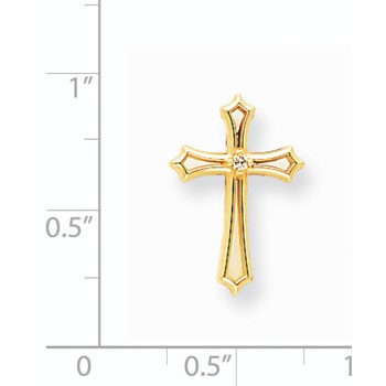 14k VS Diamond cross pendant — alternate view