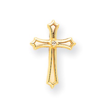 14k VS Diamond cross pendant
