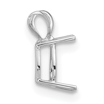 14k White Gold 7x5mm Pear Pendant Mounting — alternate view