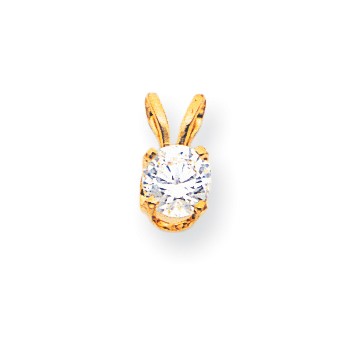 14k 5.75mm Traditional CZ Pendant