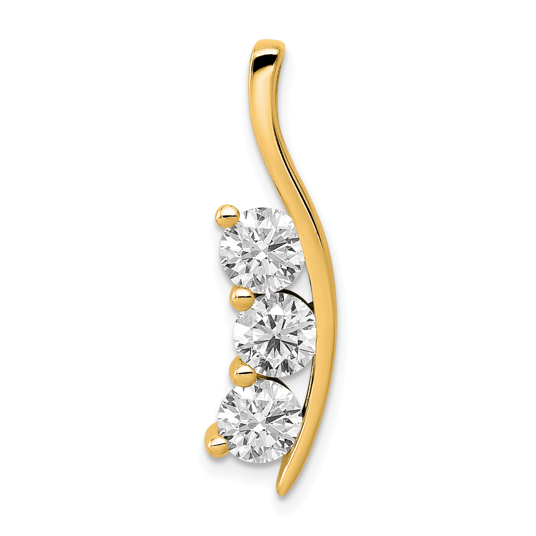 14k Moissanite Three stone pendant