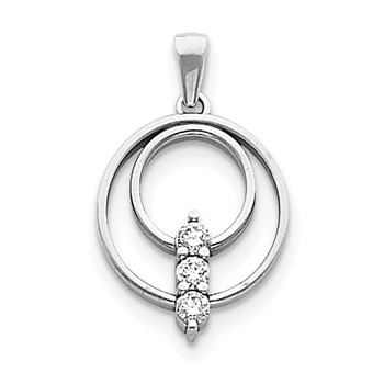 14k White Gold Moissanite Pendant