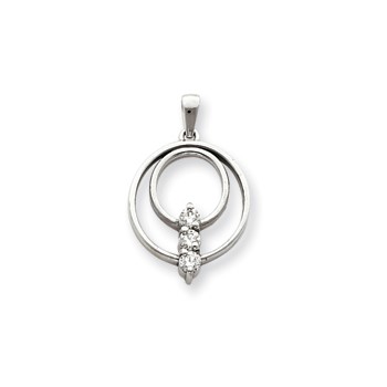 14k White Gold Moissanite Pendant
