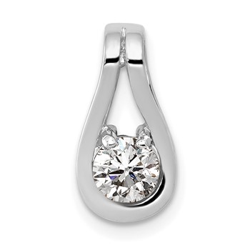 14k White Gold Holds 4.7mm Stone Teardrop-Shape Slide Mounting Fits up to 3mm Regular/6mm Fancy or Reversible Omega