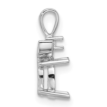 14k White Gold 8x6mm Oval Gemstone Pendant Mounting — alternate view