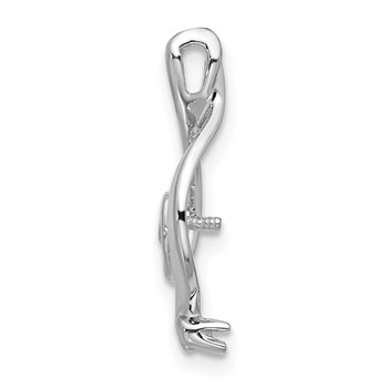 14k White Gold Pearl and Diamond Pendant Mounting — alternate view