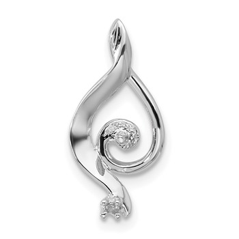 14k White Gold Pearl and Diamond Pendant Mounting