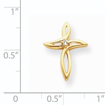 14k AA Diamond Passion Cross Pendant — alternate view