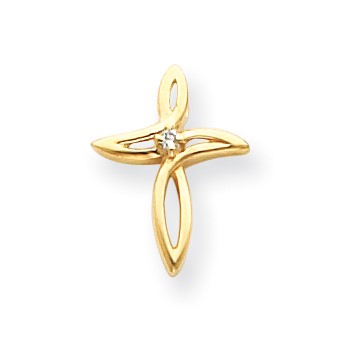 14k AAA Diamond cross pendant
