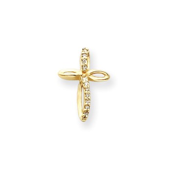 14k AAA Diamond cross pendant