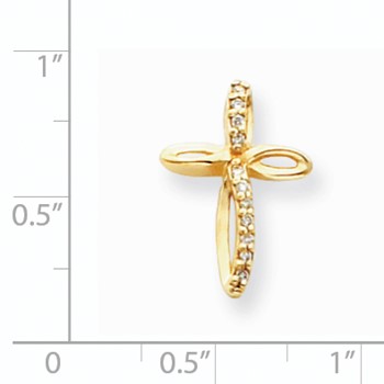 14k AA Diamond Passion Cross Pendant — alternate view