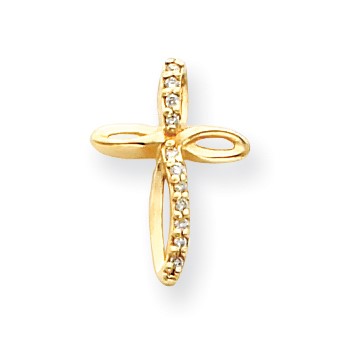14k A Diamond cross pendant