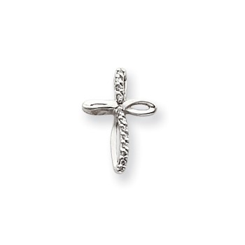 14k White Gold VS Diamond cross pendant