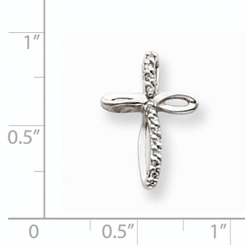 14k White Gold AA Diamond Cross Pendant — alternate view