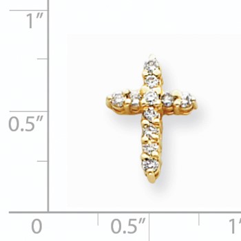 14k AA Diamond Cross Pendant — alternate view