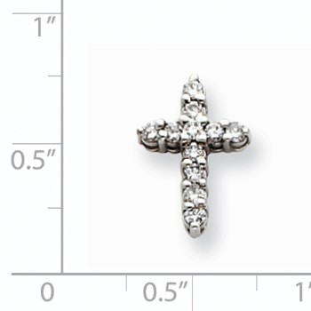 14k White Gold AA Diamond Cross Pendant — alternate view
