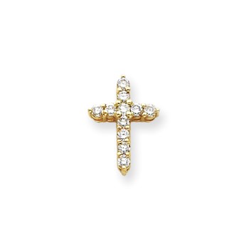 14k AAA Diamond cross pendant