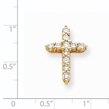 14k AA Diamond Cross Pendant — alternate view