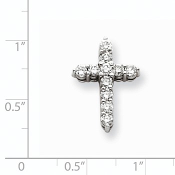 14k White Gold AA Diamond Cross Pendant — alternate view