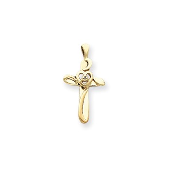 14k A Diamond cross pendant
