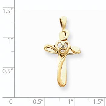 14k AA Diamond Cross Pendant — alternate view