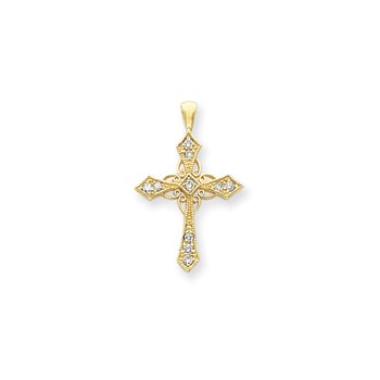 14k A Diamond cross pendant