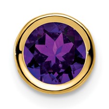 Image of 14k 6mm Amethyst bezel pendant